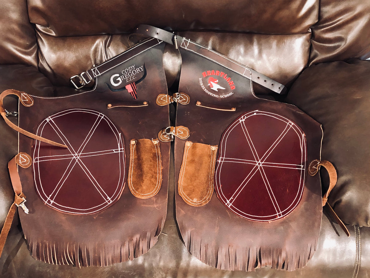 Custom leather farrier chaps deals